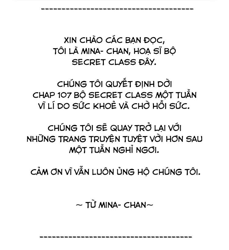 Secret Class - Lớp Học Bí Mật Chapter 106.5 - Trang 1